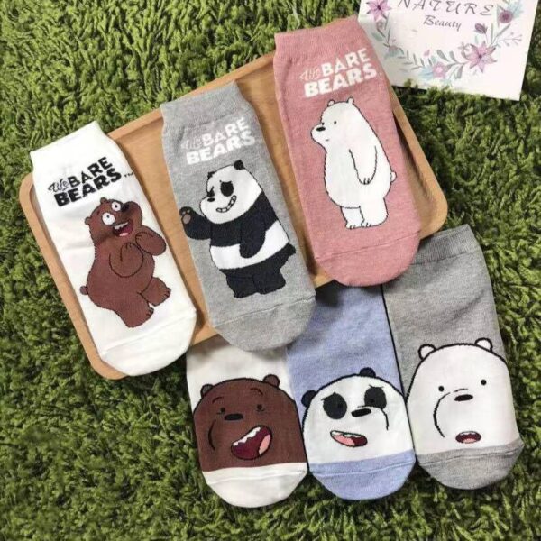 A pack of 12 women's cotton socks in different shapes - Image 5